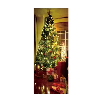 

2pcs/set 3D Christmas Tree Decorative Refrigerator Door Sticker Wall Mural Decal