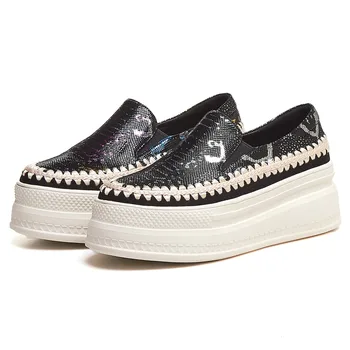 

Women's genuine leather platform flats loafers leisure soft comfrotable espadrilles high quality casual snekaers moccasins shoes