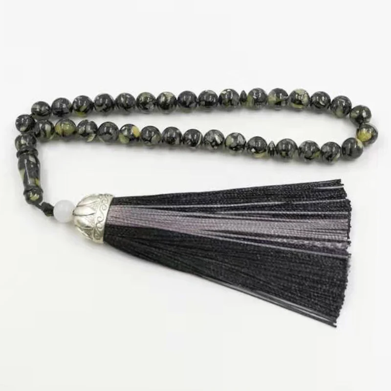Новый черный подарочный мусульманский браслет Tasbih из смолы Мужской Хлопковый