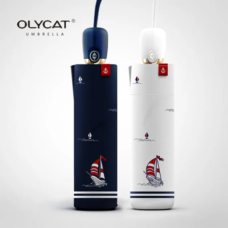 OLYCAT полностью автоматическая трехслойная УФ и ветрозащитная печать с парусником стиль моды шаблон женщин восемь Зонт с 10 спицами