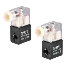 Uxcell AC 110 В прозрачный Электрический соленоидный воздушный клапан катушки для 4V210 серии светодиодный красный светильник 2 шт