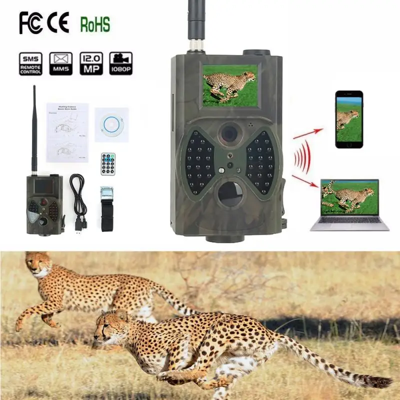 Hunting Camera 9V 12MP IR Night Vision Wildlife Deer Trail HC300M Transfer Photos Video By SMS MMS GSM Great | Спорт и развлечения