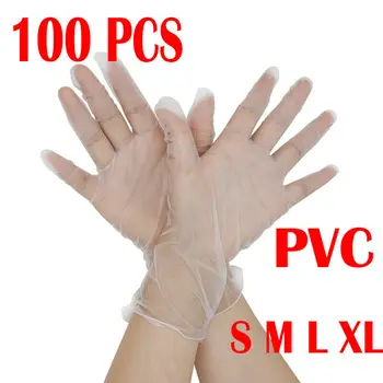 

100PCS Disposable PVC Gloves Transparent cleaning Gloves Unisex (100 pieces in a box)