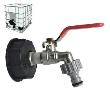 

IBC Tank Adapter S60 X6 with 1/2 Outlet Brass Faucet Tap Valve Nozzle Kit for Rainwater Tank Home Garden Water Connector