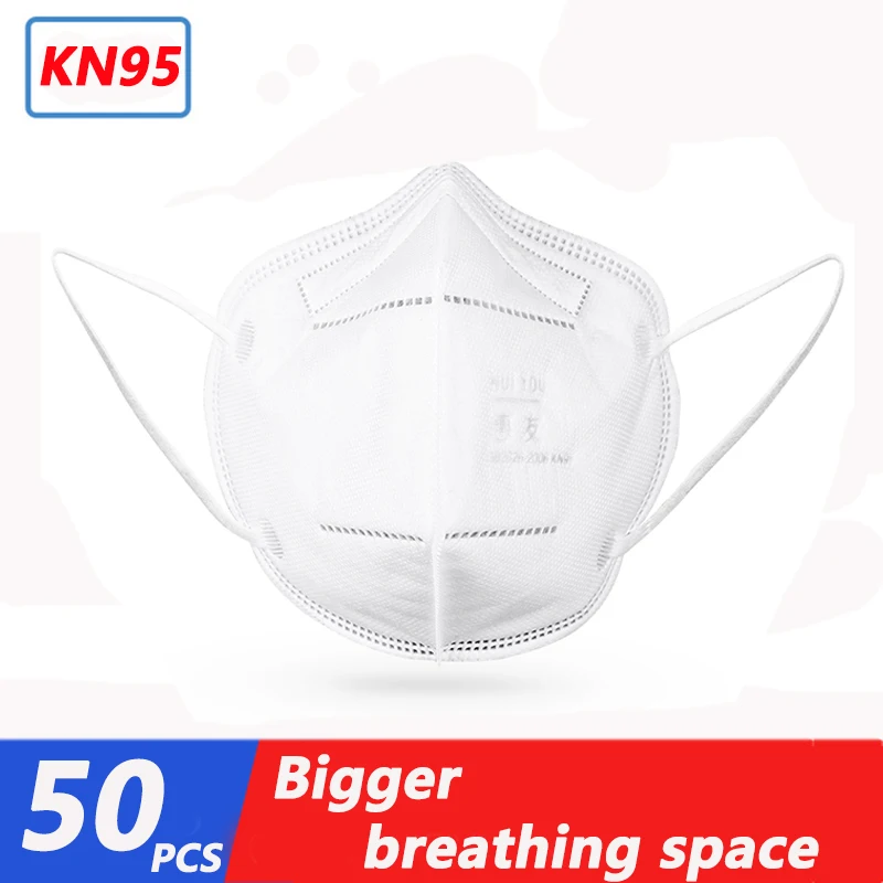 

50pcs KN95 Protective Mask Multifuncitonal Dustproof Anti-fog Breathable Face Masks N95 Masks Features as KF94 FFP2 Respirator