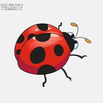 

Volkrays Lovely Car Sticker Cute Little Insect Ladybug Accessories Sunscreen PVC Decal for Motorcycle VW Renault Clio,12cm*14cm