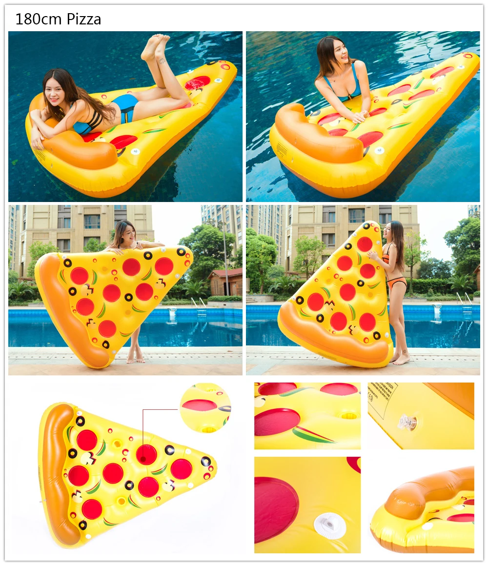 Гигантский надувной бассейн для пиццы, 180 см, плавающий круг для плавания, плавающий ряд для детей, взрослых, водные игрушки, матрас, морские, вечерние