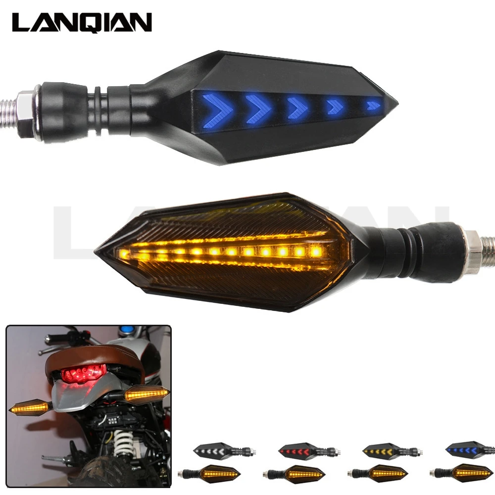 For KTM Yamaha Kawasaki Honda Suzuki Motorcycle Turn Signals Universal LED Signals Arrow Blinker Indicator Light Accessories