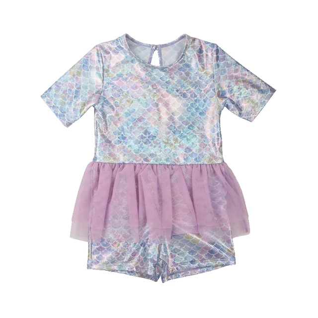 Julysand Girl Swimsuit High-end One Piece Swimsui Kids Lovely Mermaid Mesh Skirt Ruffles Skin CareBathing Suit for Toddler Girls MULTI