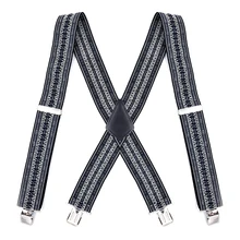 

Men's Heavy Duty Big Size Adjustable High Elastic Suspenders Braces 5cm Wide X-Shape 4 Strong Clips Trouser Pants Strap Belt