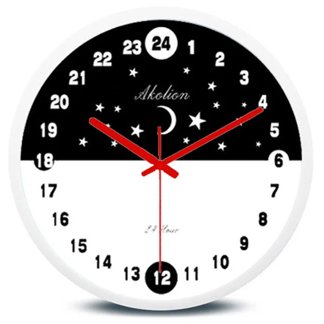 Nouveau Design de cadran 24 heures 12 pouces cadre en plastique