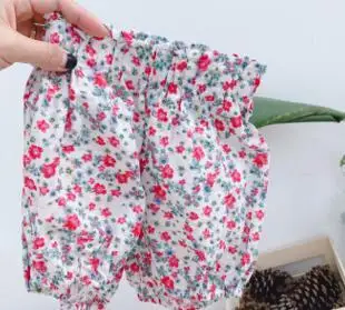 White Лето, корейский стиль, модный Флористический с высокой талией, шорты для девочек, милые детские хлопковые универсальные повседневные шорты, шаровары - Цвет: White