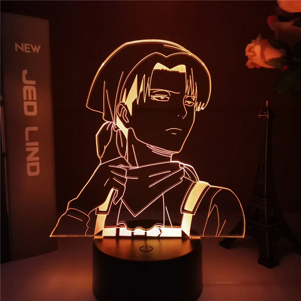 Levi Ackerman Acrylic 3d Lamp Attack on Titan for Home Room Decor Light Child Gift Levi Ackerman LED Night Light Anime night lamp for bedroom wall