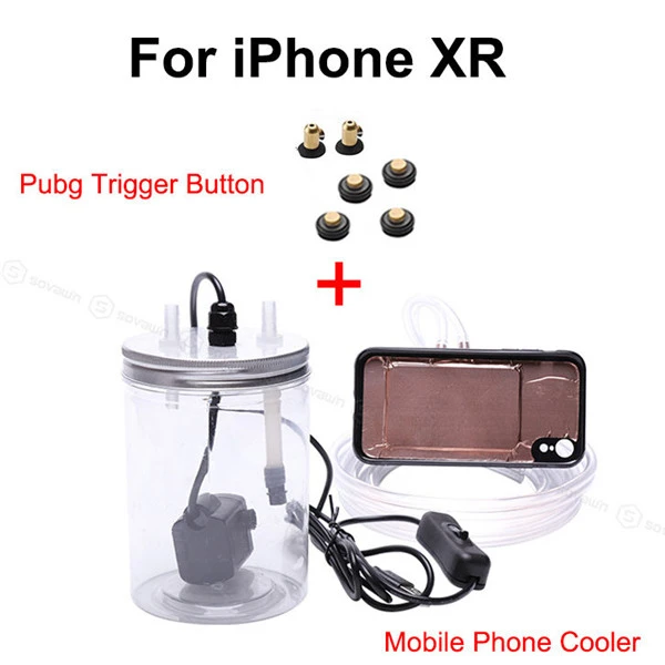 Set for iPhone xr PUBG пусковых кнопок для iphone Медь лист водяного охлаждения мобильный контроллер джойстика l1r1 для iphone x xs 6P 7 8P - Цвет: Set for iPhone xr