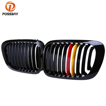 

POSSBAY German Flag Style Car Front Center Grills Grille for BMW 3-Series E46 Cabrio 318Ci/320Ci/323Ci 2000-2003 Pre-facelift