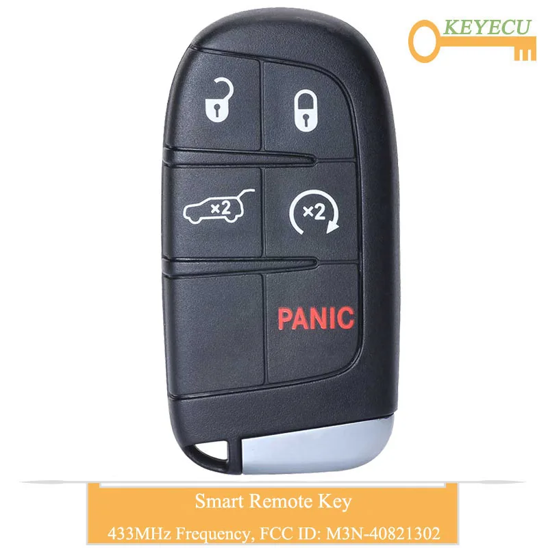 KEYECU Смарт Автозапуск дистанционного ключа для Jeep Grand Cherokee, Fob 5 Кнопка-FCC, аддитивного цветового пространства(ID: M3N-40821302