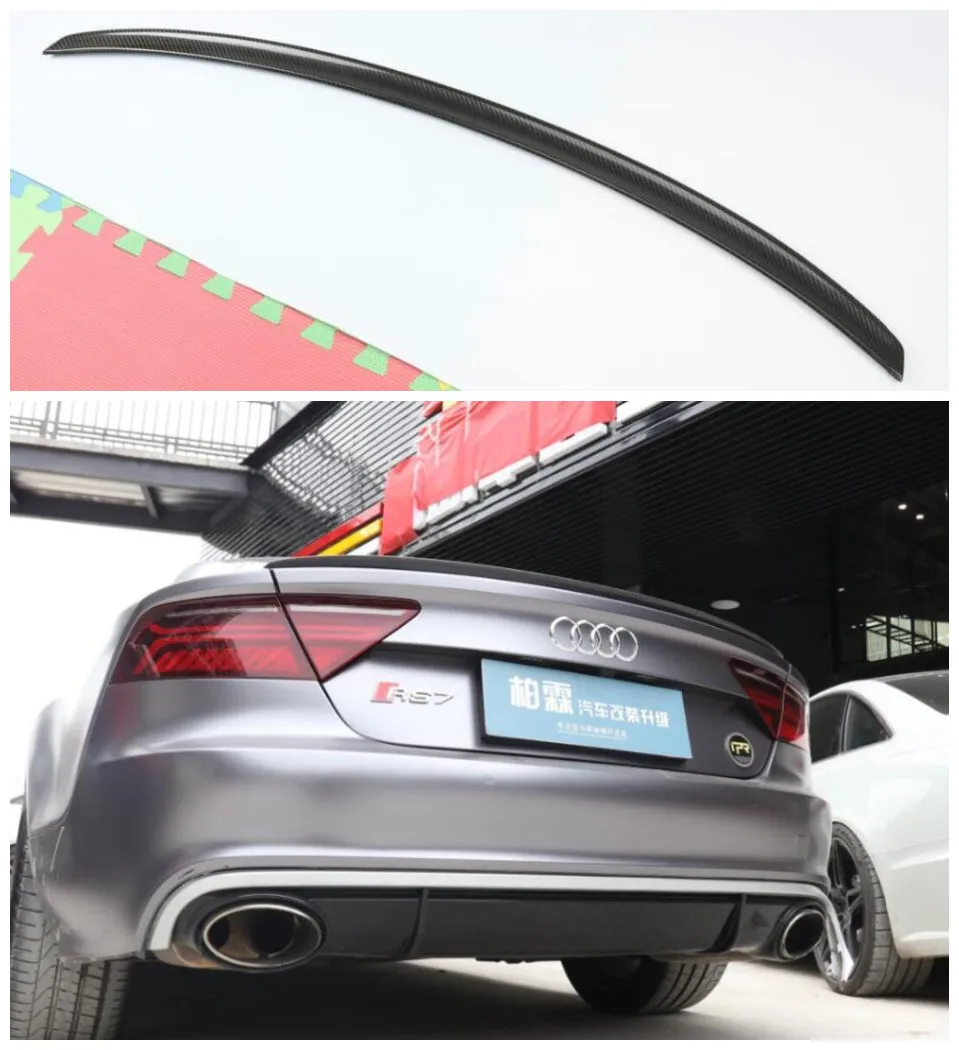 

High quality Carbon Fiber Car Rear Trunk Lip Spoiler Wing Fits For Audi A7 RS7 2012 2013 2014 2015 2016 2017 2018 2019