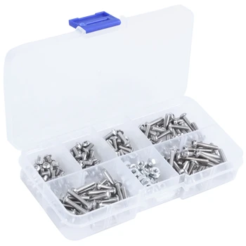

230Pcs M3 Stainless Steel Hex Hex Drive Button Head Socket Cap Bolts Screws Nuts Assortment Kit (M3)