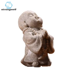 Strongwell милая маленькая фигурка монаха из песчаника Очаровательная китайская статуэтка Будды Милая Статуэтка для домашнего декора креативный подарок