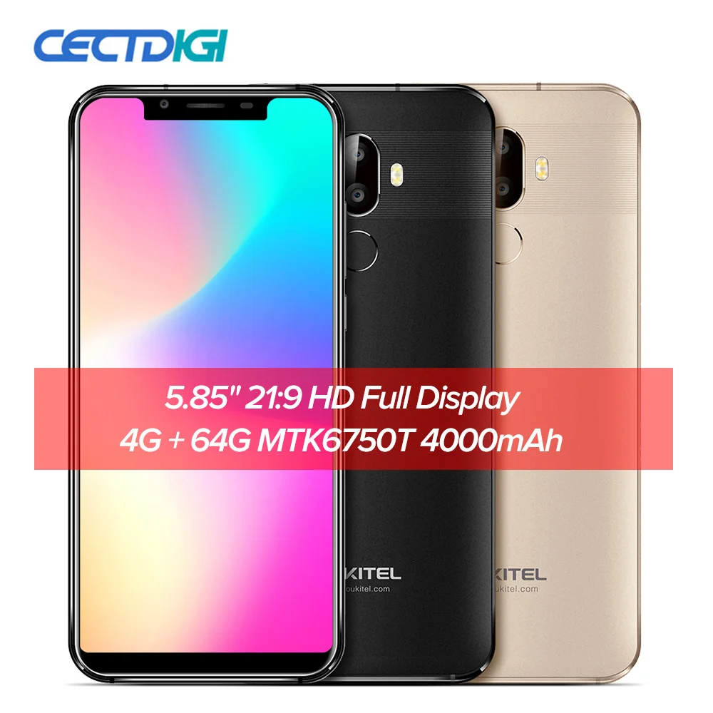 OUKITEL U18 смартфон с 5 дюймовым дисплеем восьмиядерным процессором MT6750T ОЗУ 4 Гб ПЗУ 64