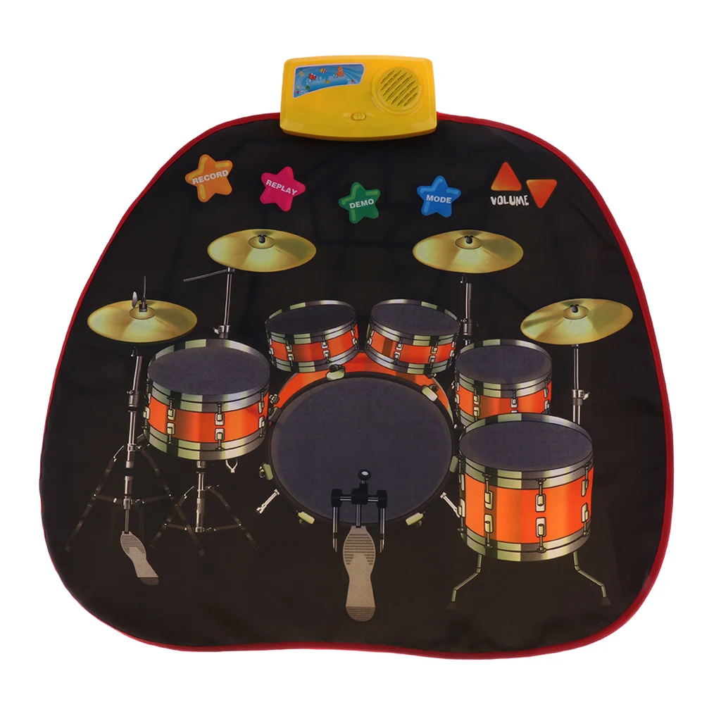 Тканевый музыкальный ковер Jazz Drum игровой коврик для детей ясельного возраста Подарочная музыкальная игрушка 70,5x65 см