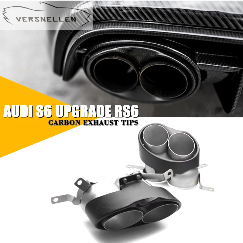 Car Stying Tail Exhaust Muffler Tips Muffler Pipe For Audi RS3 4 5 6 7 8 304 stainless steel carbon fiber Car Stying Tail Exhaust Muffler Tips Muffler Pipe For Audi RS3 4 5 6 7 8 304 stainless steel carbon fiber