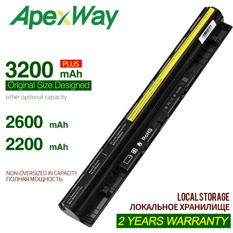 Сменный аккумулятор 2200 мАч 14 4 В G400s для Lenovo L12L4E01 L12S4A02 L12S4E01 L12L4A02 L12M4A02 L12M4E01 G510s S510p S410p