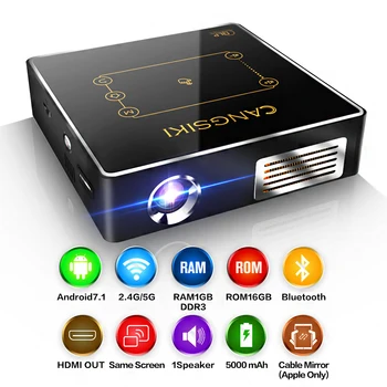 

CSQ C9PlusX smart projector 2.4G/5G wifi 1GB RAM 16GB ROM Android 7.1 BT4.0 portable projector 5000mAh super long endurance