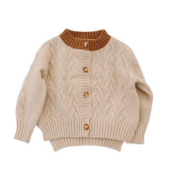 

2019 Winter Warm Kids Girl Casual Sweater Baby Girl Cotton Knitted Cardigan Outerwear Clothes