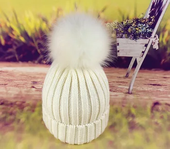 

Winter mohair wool hat, stylish knitted hat with hidden big hair ball, warm pullover hat