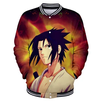 

Anime Naruto Sasuke Uchiha Baseball Jacket Coat Casual Sweatshirt Button Up Shirt for Men Women Kids Clothes Clothing