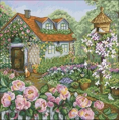 

xiaoyi cotton self-matching cross stitch Cross stitch RS cotton comes with no prints K-78 house in Rose