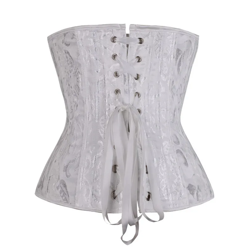 

Women's 26 Steel Bone Tummy Shaper Corsets Lace Up boned Overbust Bustier Waist Cincher Body shaper corselet