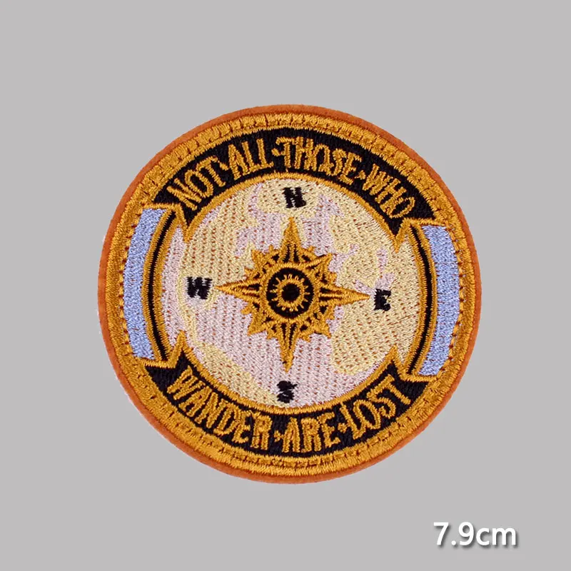 PE4459CT Круглая нашивка для диких походов, путешествий, нашивки с вышивкой для одежды, шляпы ковбоя, тканевые декоративные нашивки с утюгом на одежде, аппликации DII - Цвет: PE4459CT
