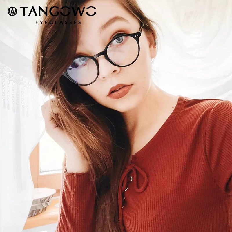 TANGOWO TR90 оправа для очков женские ретро круглые очки по рецепту 2020 дизайнерские