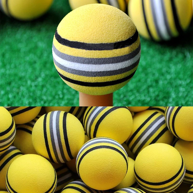 50Pcs Yellow Golf Rainbow Sponge Balls Indoor Outdoor Training Practice Foam