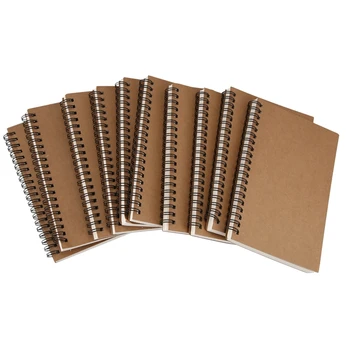 

10 Creative Notebook with Kraft Paper Sketch Book 12 X 18 Cm and Spiral Notebook