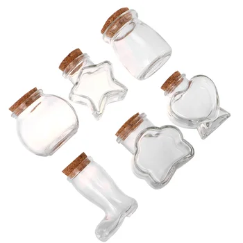

6PCS Clear Glass Bottle with Cork Creative Wishing Bottle Multi-purpose DIY Drift Bottle Empty DIY Wishing Jars for Home Party F