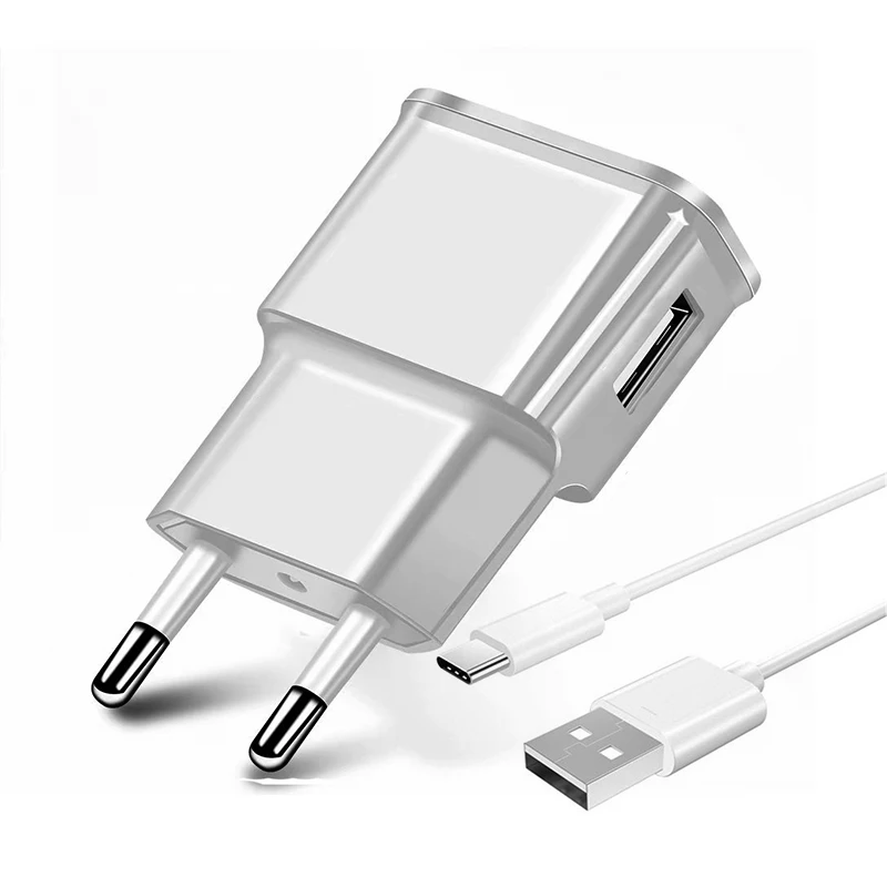 EU and Cable White Универсальное быстрое USB зарядное устройство 5 в 2 а штепсельная вилка EU/US для путешествий настенное зарядное устройство для мобильного телефона адаптер для samsung A50 A70 Xiaomi huawei LG type C - Тип штекера: EU and Cable White