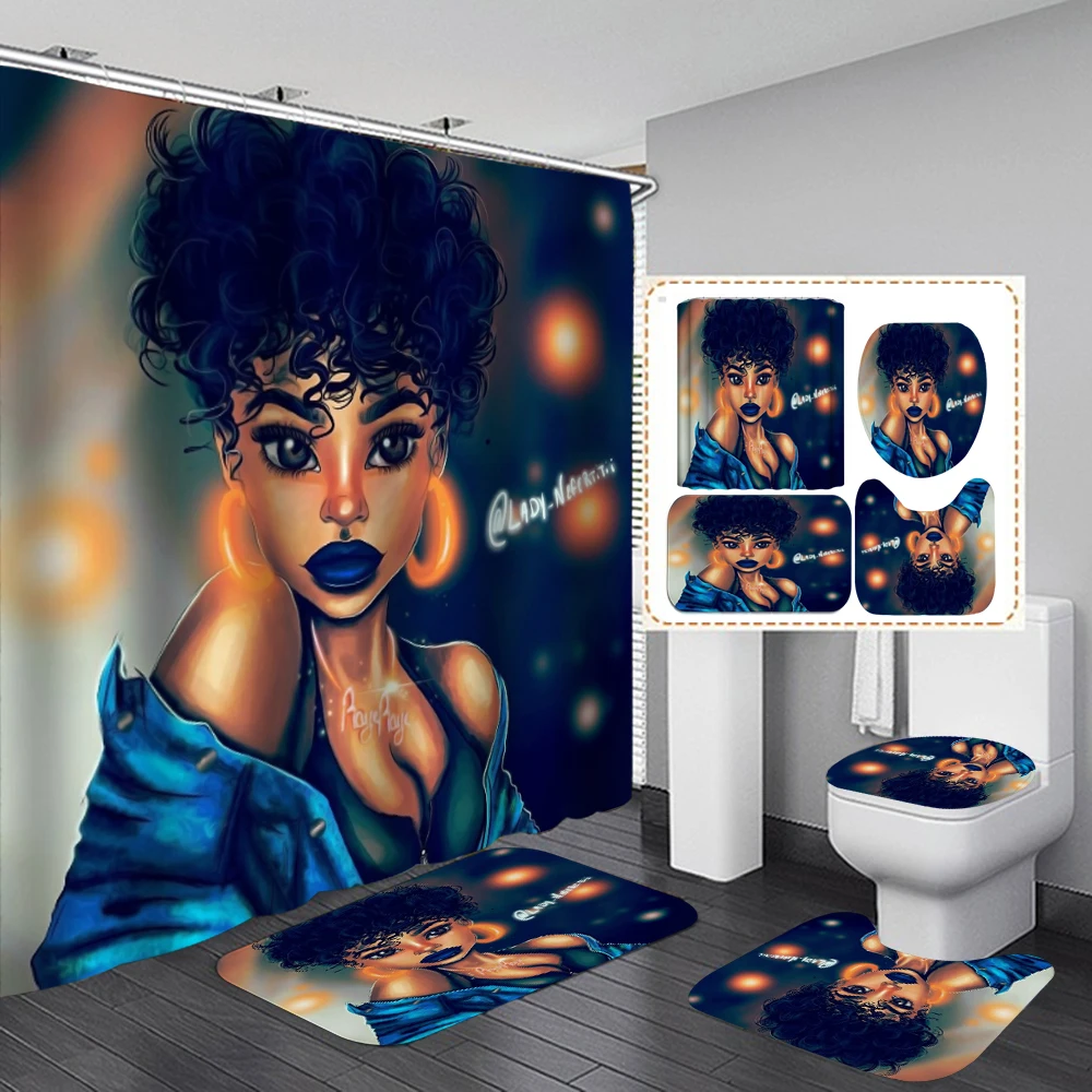 Занавеска для душа африканская девушек пикантная тканевая занавеска ванной