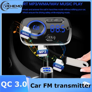 

Bluetooth 5.0 QC 3.0 Universal FM Transmitter Car Kit Car Charger Handsfree U Disk MP3 Player Voltage Detection Receiver Audio