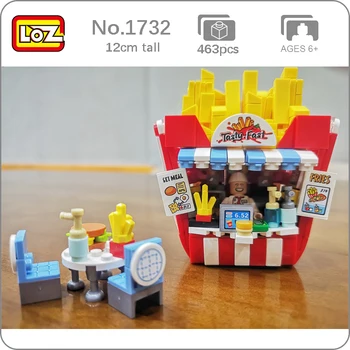 

LOZ 1732 Amusement Park Chip Shop Food Store Chippy 3D Model 463pcs DIY Mini Blocks Bricks Building Toy for Children no Box