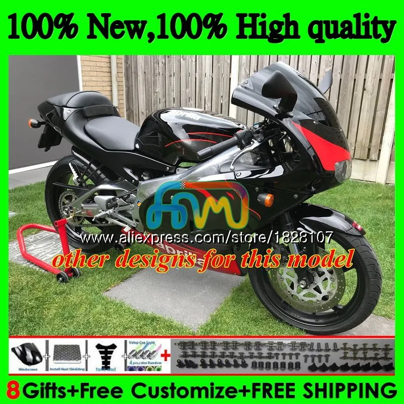 RS125R для Aprilia RS 125 R RR RS125 99 00 01 02 03 04 05 64BS. 55 черный глянец RS4 RS-125 1999 2000 2001 2002 2003 2005 обтекатель