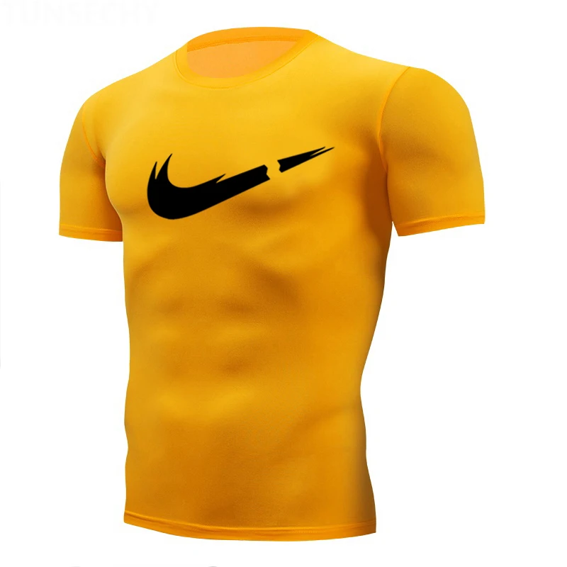 Rashgard Running T-shirt Mens Quick Dry Compression Tight T shirt Men Brand Fitness Short Sleeves Gym Sport tshirt Sportswear male tops Jogging sports tees 4XL