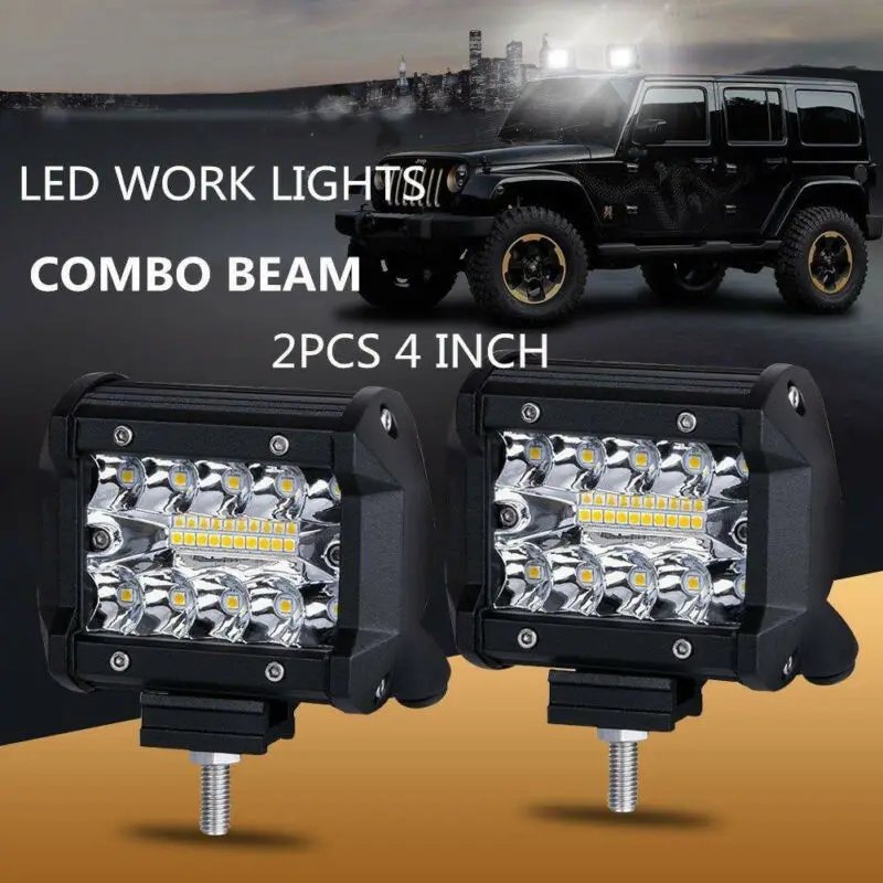 2pcs12V рабочий свет 4 дюйма 200 Вт светодиодный заподлицо комбинированная лампа водонепроницаемый аксессуар