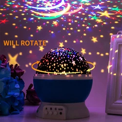 Projecteur LED d'intérieur rotatif en forme d'étoiles, luminaire décoratif d'intérieur, idéal pour une chambre à coucher ou comme cadeau pour les enfants 