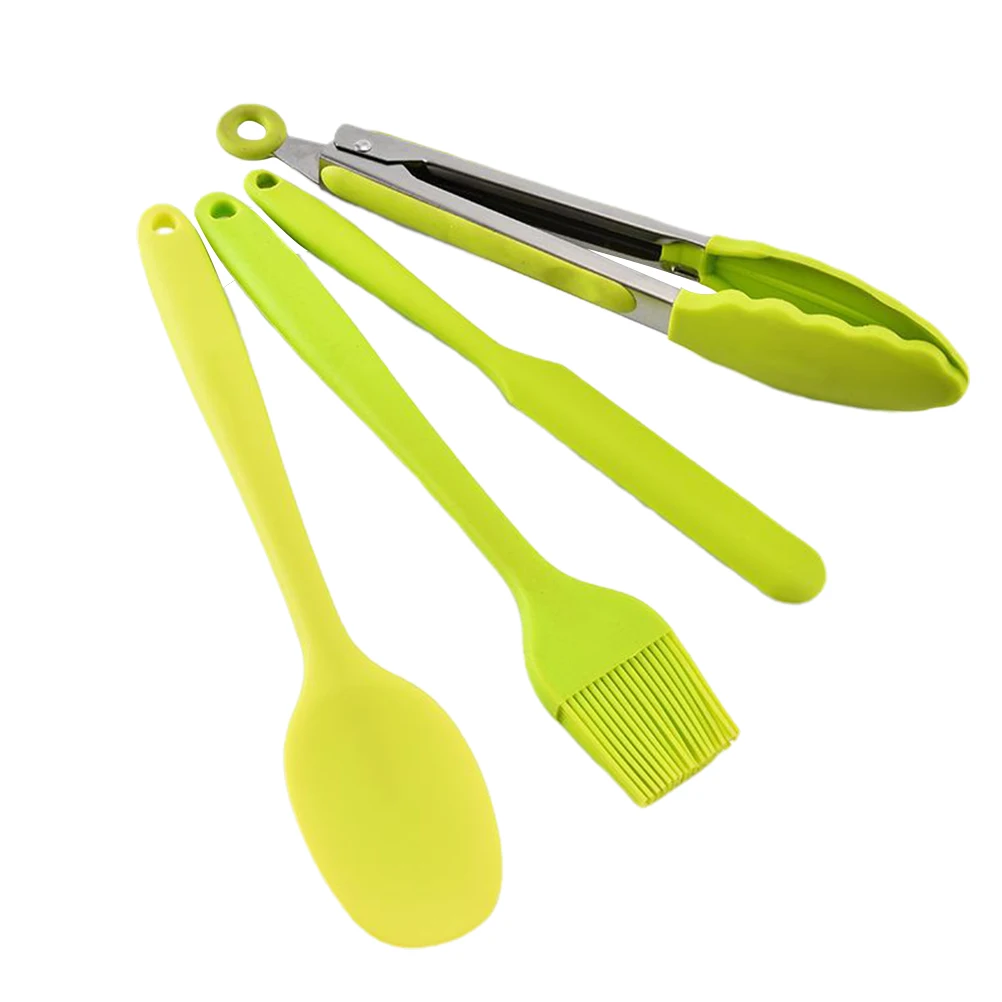  1 Set of Baking Tools Silicone Cake Baking Utensil Oil Brush Spatula Cream Scraper Clip