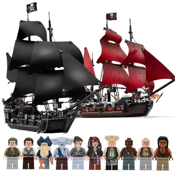 

Black Pearl Ship Compatible With Lepining Pirates Ships 4184 4195 Caribbean Model Building Blocks Boys Birthday Gifts Toys