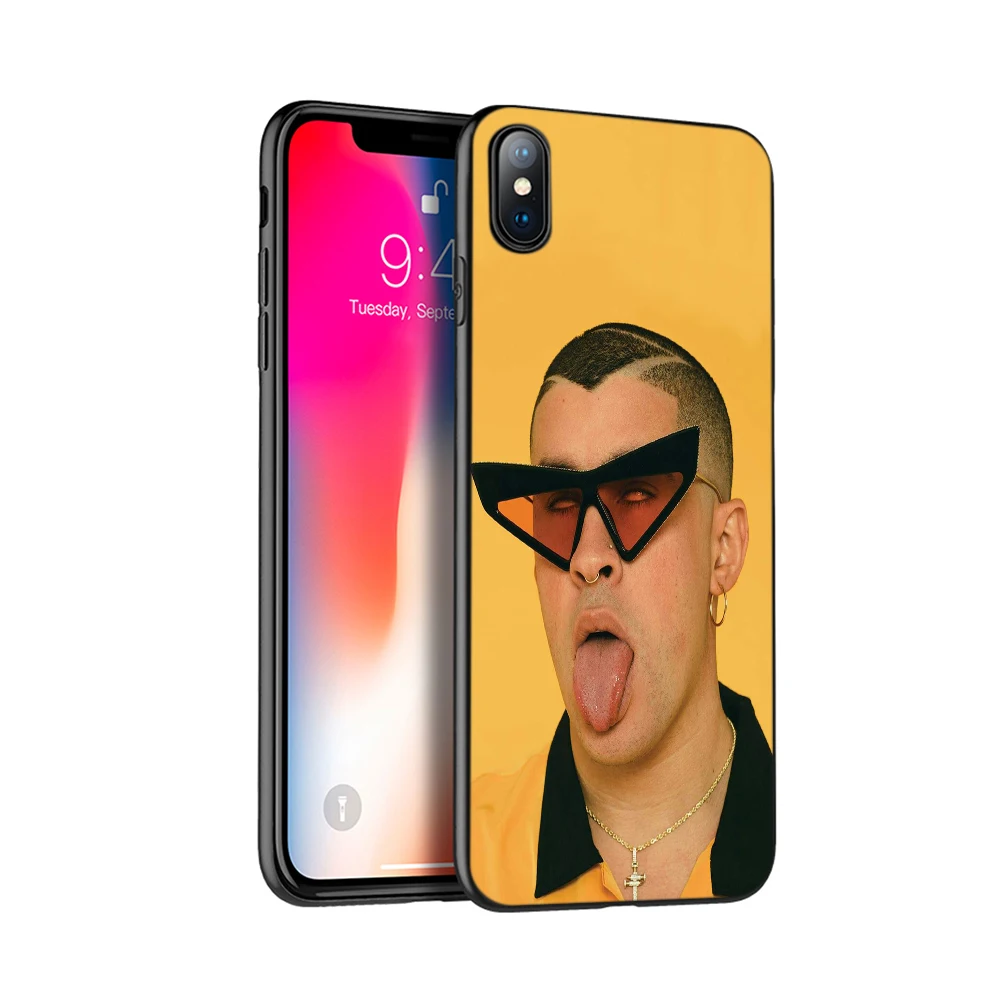 Черный чехол из ТПУ для iphone 5 5s se 6 6s 7 8 plus x 10 силиконовый XR XS 11 pro MAX Bad Bunny