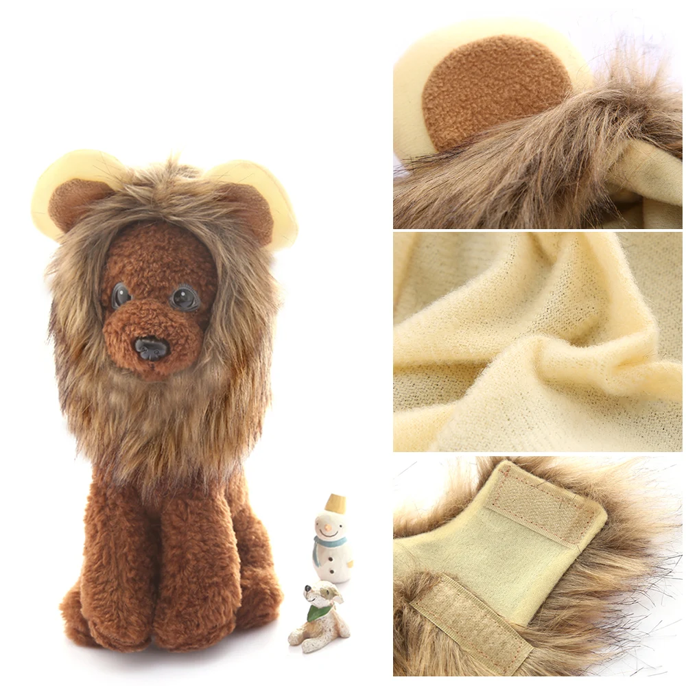 Костюм для домашних животных, парик, шапки для кошек, щенков, собак, эмуляция льва, волосы, грива, уши, головные уборы, аксессуары для собак, игрушки, украшение головы, нарядное платье